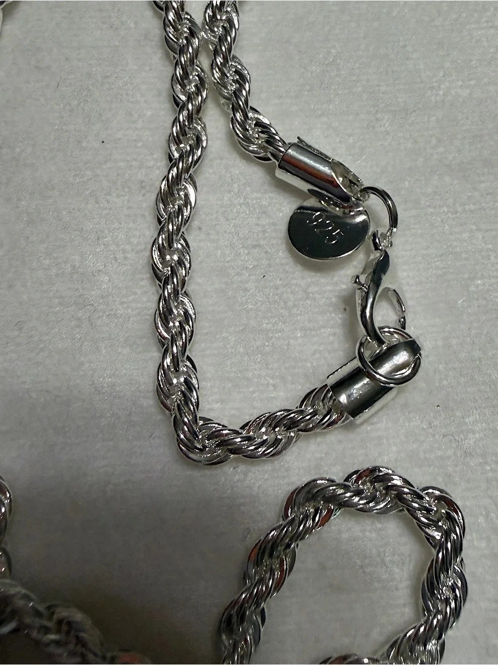 Silver Rope Chain Necklace - Picture 2 of 3